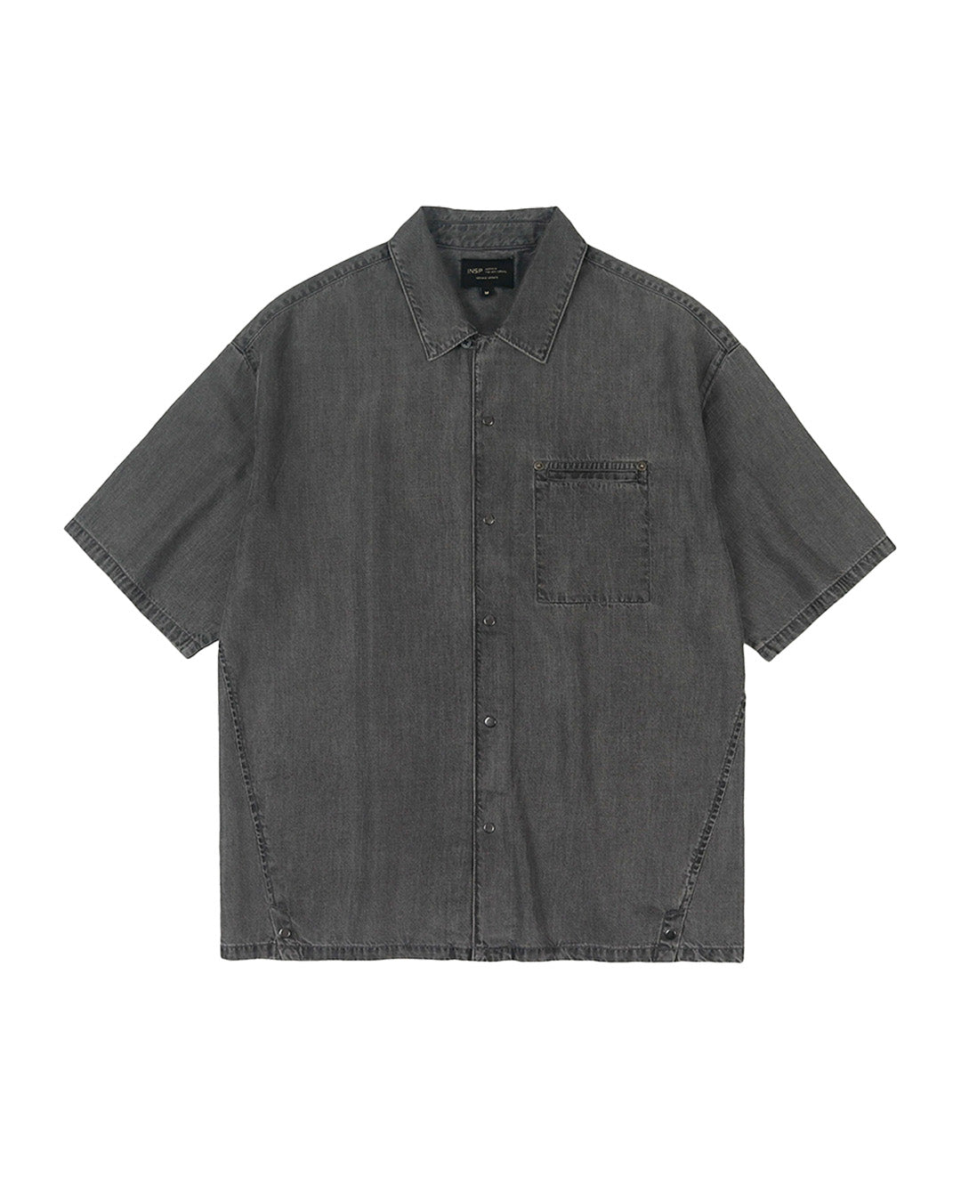 Denim short-sleeve shirt