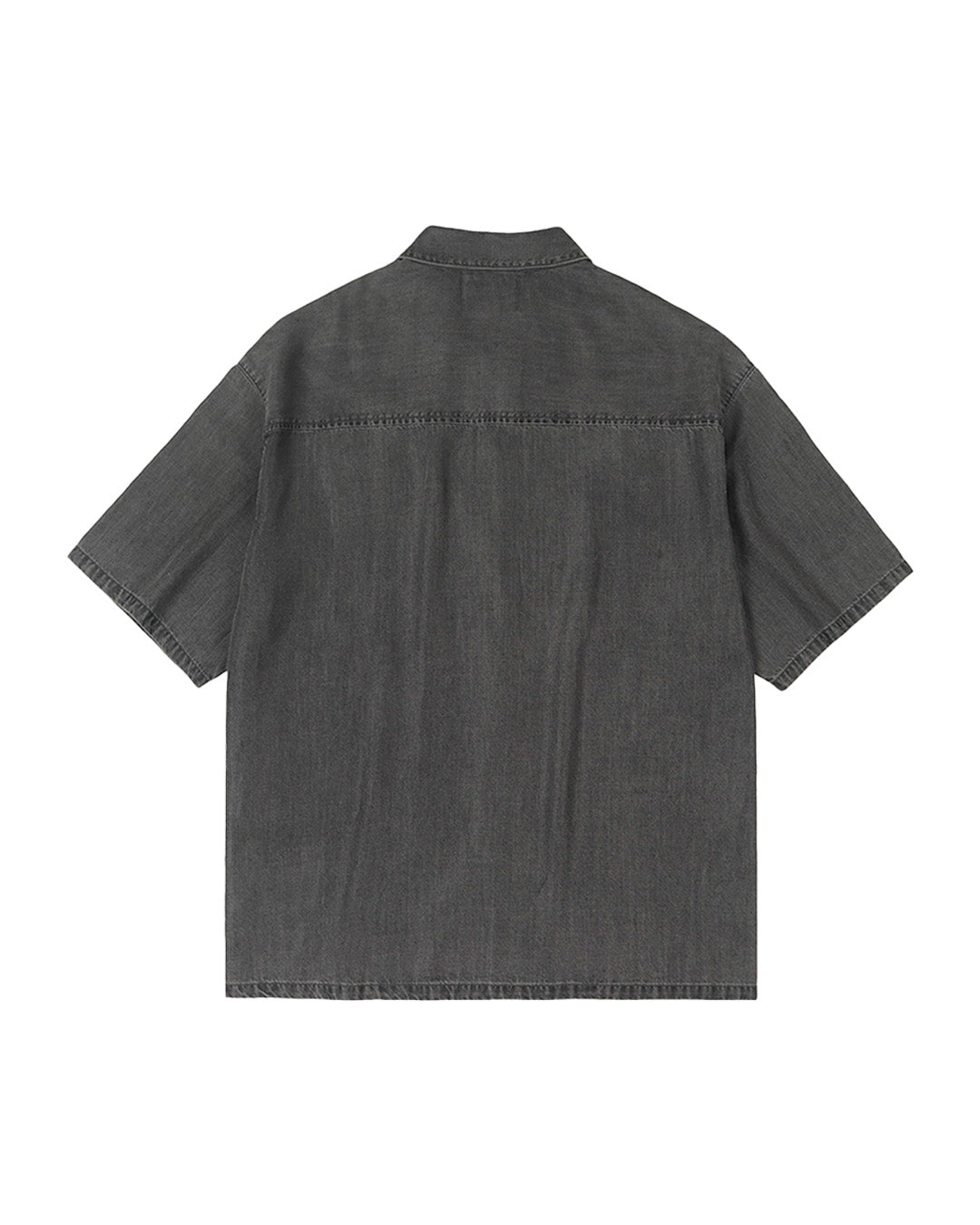 Denim short-sleeve shirt