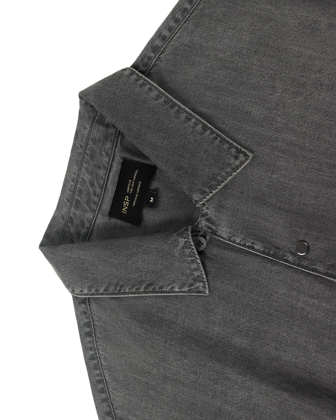 Denim short-sleeve shirt