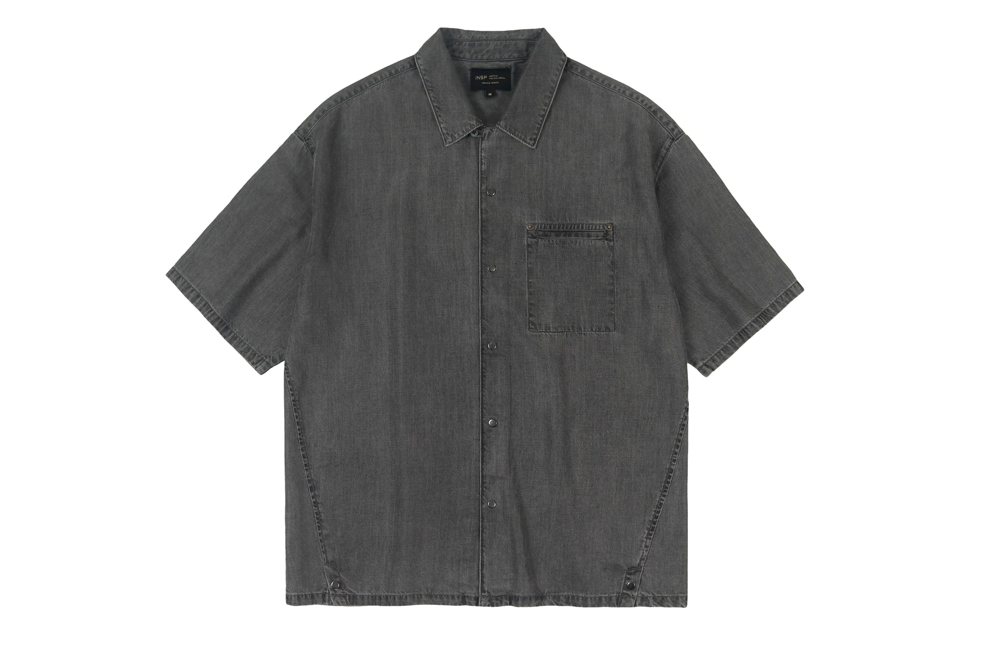 Denim short-sleeve shirt