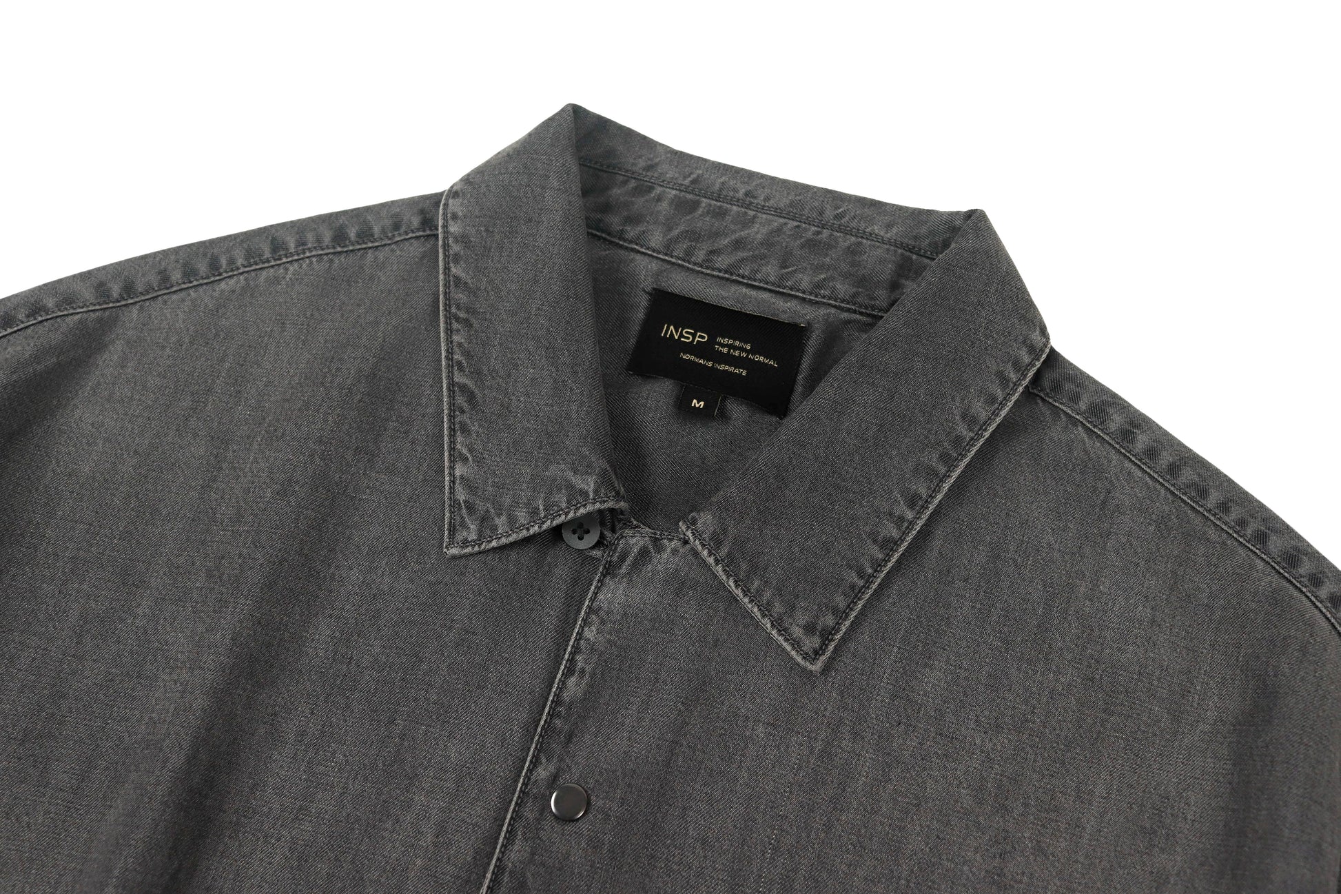 Denim short-sleeve shirt