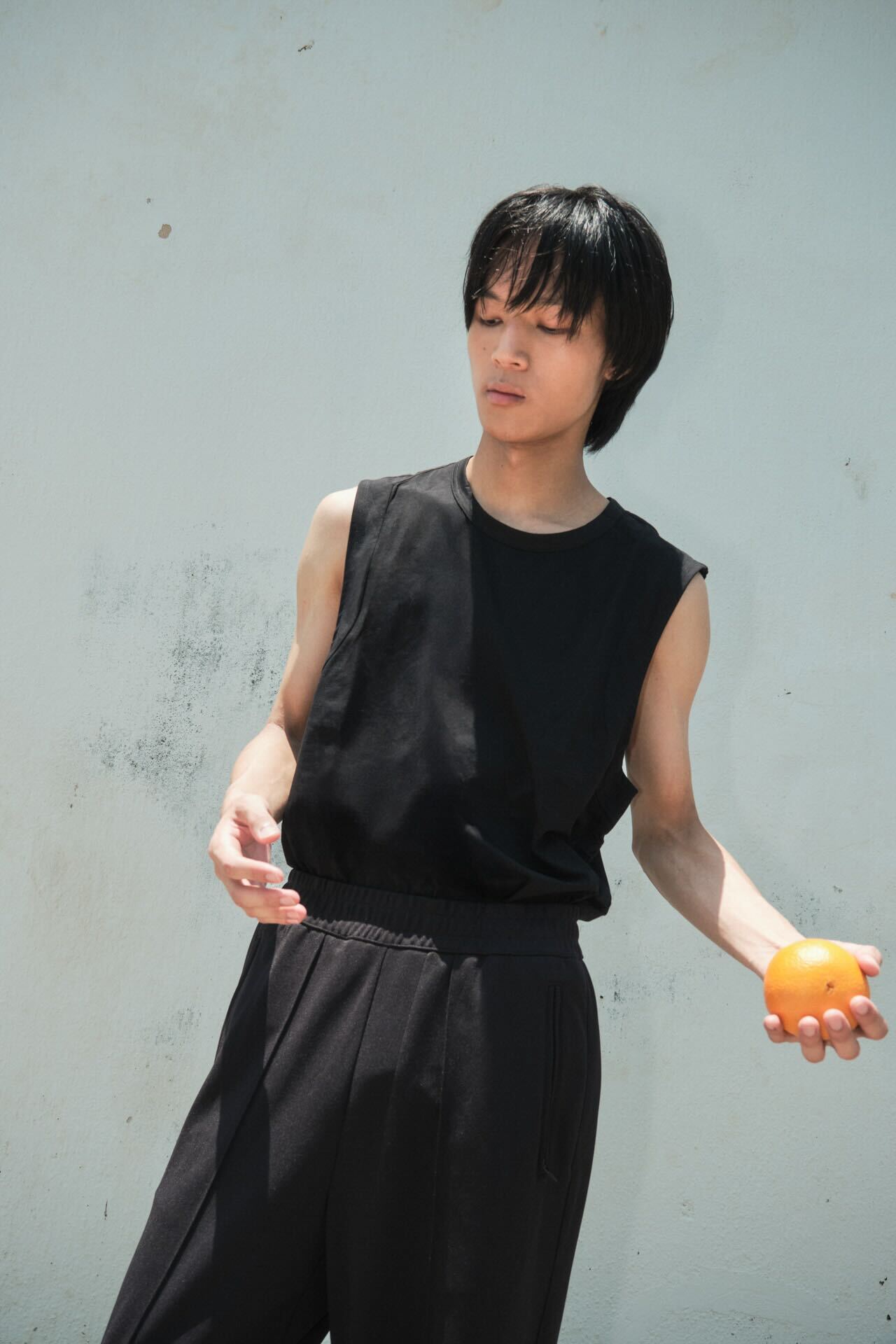 Loose elastic long pants