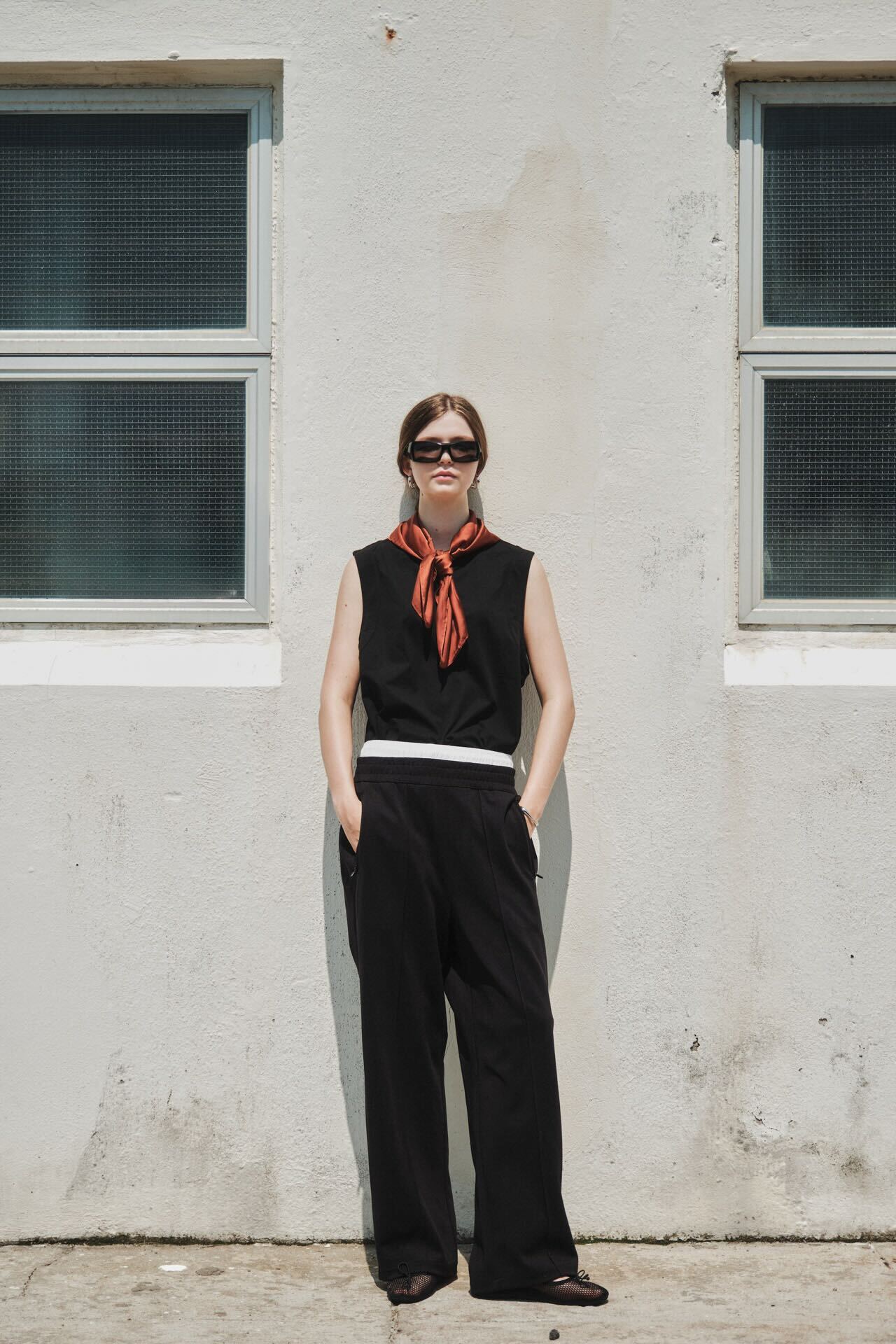 Loose elastic long pants