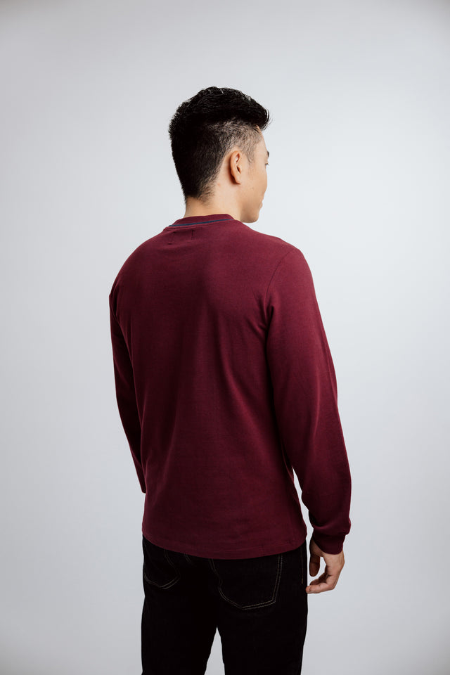 Pintuck Long Sleeves Crew Neck