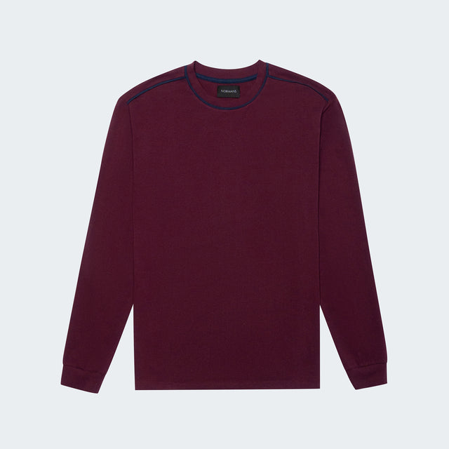 Pintuck Long Sleeves Crew Neck
